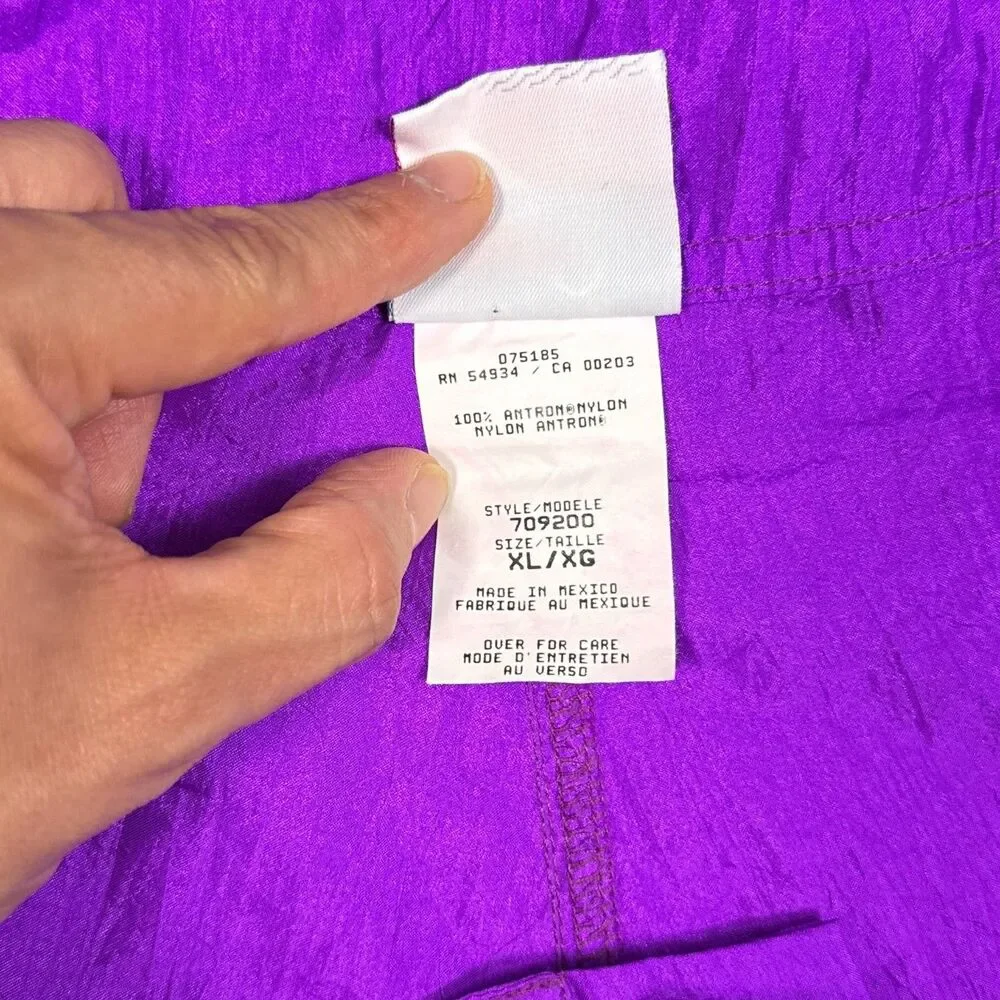 Vintage 90s Speedo Swim Trunks Purple Neon Colorblock Nylon Drawstring Size XL